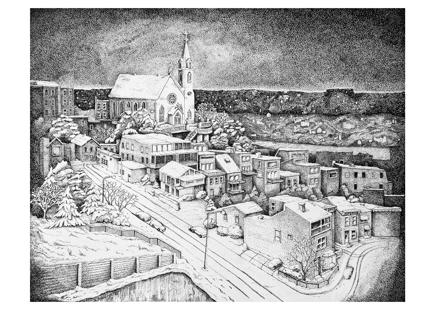 A Snowy New Year's Eve in Mt Adams Print