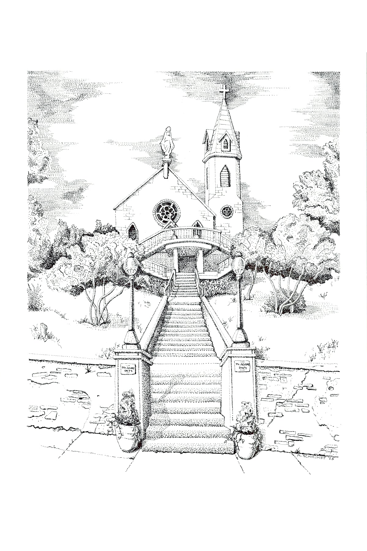 Holy Cross-Immaculata Church Illustration