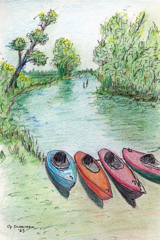 Kayaks on the River